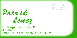 patrik lencz business card